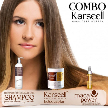 COMBO 3 EN 1  Karseell Bótox Capilar ® + Shampoo Reparador + Aceite de Argán