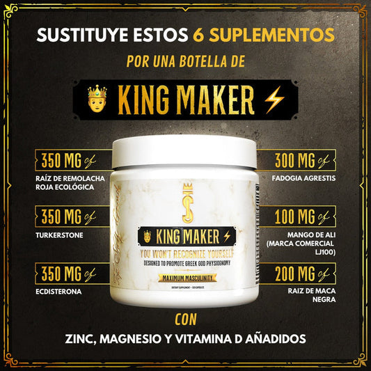 KING MAKER® Suplemento Natural Potenciador para Hombres - 120 Cápsulas.