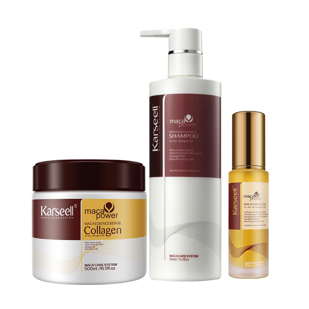 COMBO 3 EN 1  Karseell Bótox Capilar ® + Shampoo Reparador + Aceite de Argán